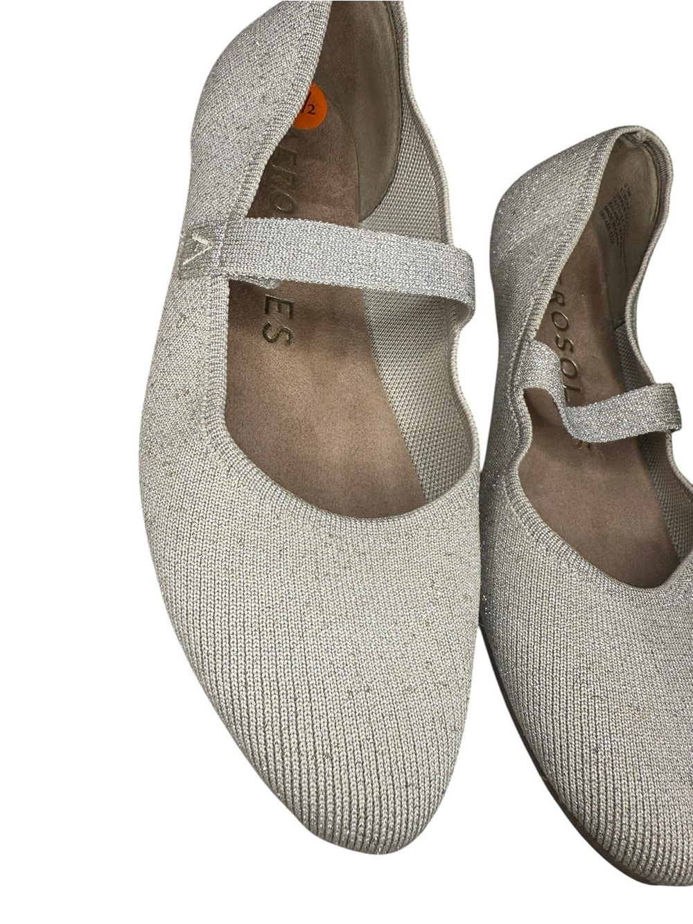 AEROSOLES Women's Tan Gold Thread Knit Mary Jane Flat with Strap - Picture 3 of 6